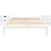 Polly 3 Piece Queen Bed & 2 Drawer Nightstands Set in White