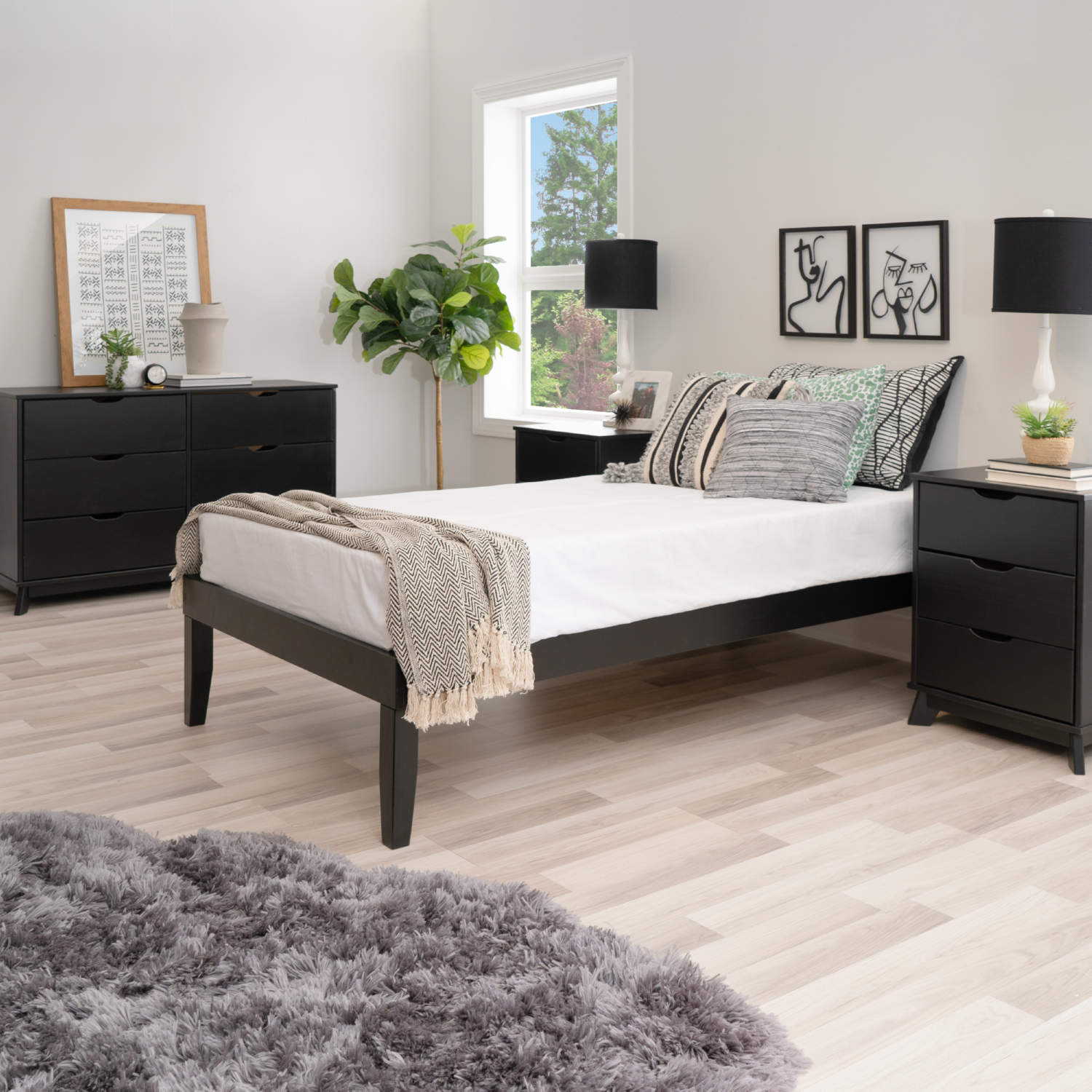 Powell Portix 4-Piece Black Youth Twin Simple Bedroom Set Powell Portix 4-Piece Black Youth Twin Simple Bedroom Set