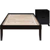 Polly 2 Piece Twin Bed & 2 Drawer Nightstand Set in Black