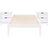 Polly 3 Piece Twin Bed & 2 Drawer Nightstands Set in White