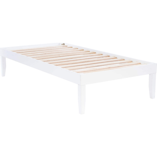 Polly Twin Platform Bed White in White
