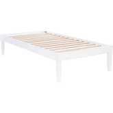 Polly Twin Platform Bed White in White