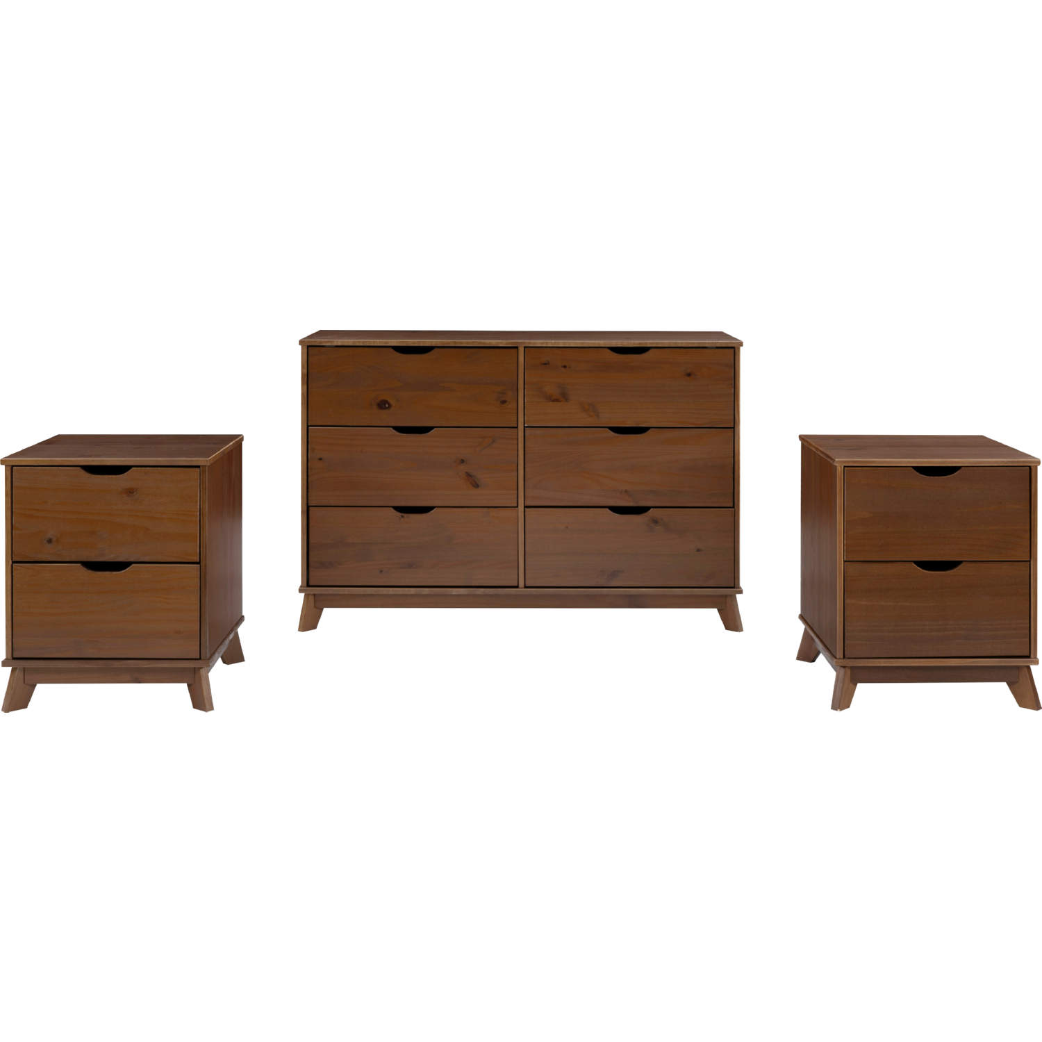 Powell Furniture Polly Walnut Dresser and 2 Nightstand Powell Furniture Polly Walnut Dresser and 2 Nightstand