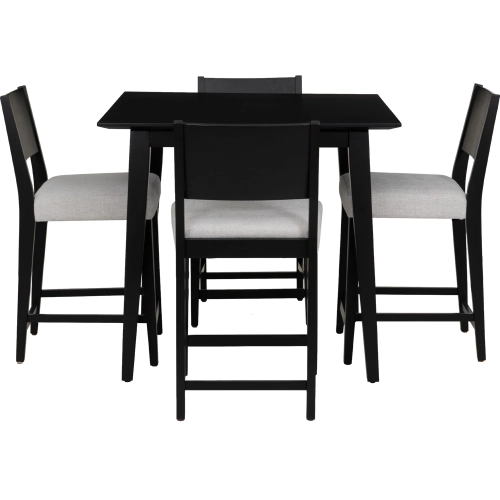 Cadence 5 Piece Counter Dining Set in Black