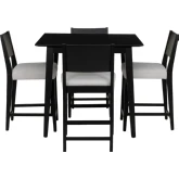 Cadence 5 Piece Counter Dining Set in Black
