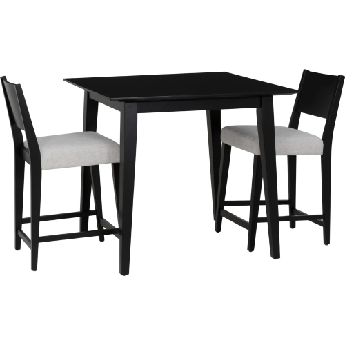 Cadence 3 Piece Counter Dining Set in Black