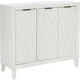 Miles 3 Door Accent Cabinet in Antique White Wood