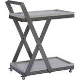 Elinore Bar Cart in Grey Wood & Metal
