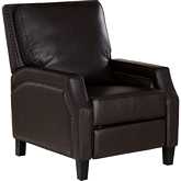 Cerone Manual Push Back Recliner in Chocolate Brown Leatherette