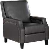 Cerone Manual Push Back Recliner in Grey Leatherette