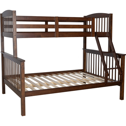 Spader Twin over Full Bunk Bed in Chestnut Brown Finish Wood