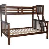 Spader Twin over Full Bunk Bed in Chestnut Brown Finish Wood