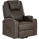 Peoria Power Lift Recliner in Mushroom Leatherette