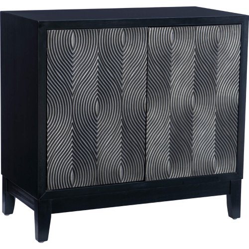Jennison Accent Cabinet in Graphite Black Finish Wood