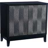 Jennison Accent Cabinet in Graphite Black Finish Wood
