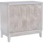 Jennison Accent Cabinet in Antique White Finish Wood & Black