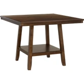 Spiva 47.5" Counter Dining Table w/ Lazy Susan in Brown Wood