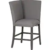 Spiva Counter Corner Dining Bench in Grey Wood & Grey Fabric