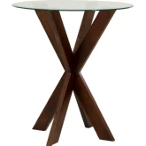 Adler 36" Round Pub Dining Table in Espresso Wood & Tempered Glass
