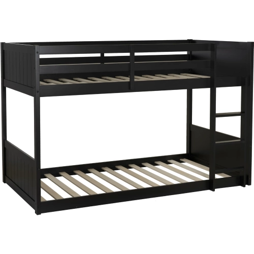 Darcy Low Profile Twin Bunk Bed in Black Wood