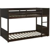 Darcy Low Profile Twin Bunk Bed in Espresso Wood
