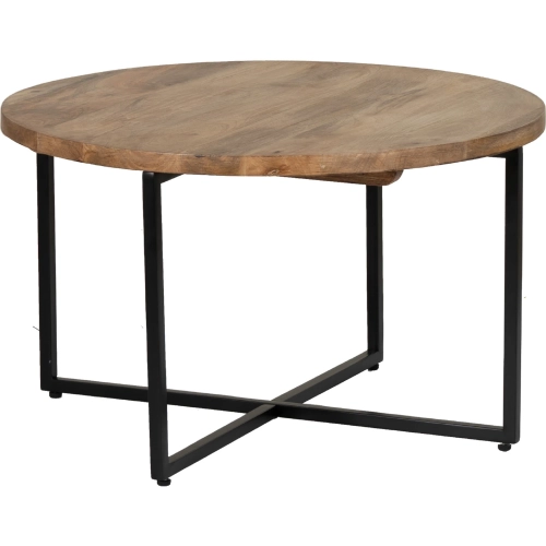 Evanston Coffee Table in Natural Wood & Black Metal