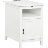 Birkdale Accent Side Table w/ USB in White Wood