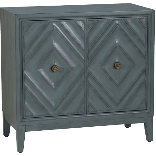 Jaylan Diamond 2 Door Cabinet in Blue Wood