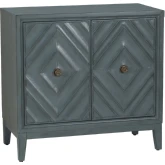 Jaylan Diamond 2 Door Cabinet in Blue Wood
