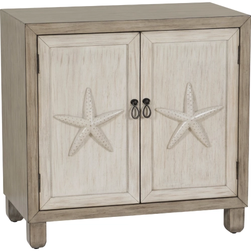 Jindran Starfish 2 Door Cabinet in Grey & Off White Wood