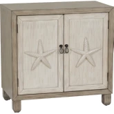 Jindran Starfish 2 Door Cabinet in Grey & Off White Wood