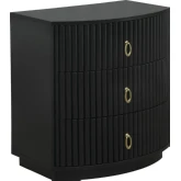 Chantel 3 Drawer Nightstand Black Wood