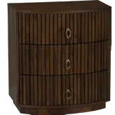 Chantel 3 Drawer Nightstand Walnut Brown Finish Wood