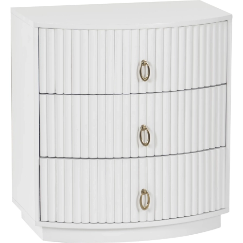 Chantel 3 Drawer Nightstand White Wood