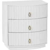 Chantel 3 Drawer Nightstand White Wood