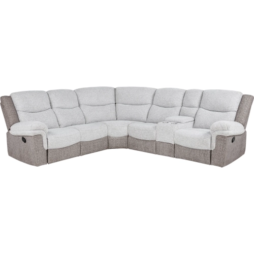 Wrenlee 3 Piece Sectional Sofa w/ USB in Tan & Beige Fabric