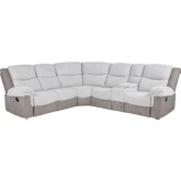 Wrenlee 3 Piece Sectional Sofa w/ USB in Tan & Beige Fabric