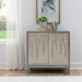 Cragen 2 Door Cabinet in Grey & Antique White Vine
