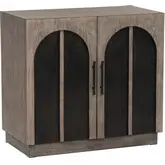 Nichols 2 Door Cabinet in Deep Walnut & Grey Wood