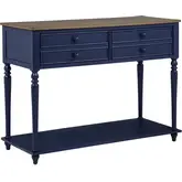Aster 48" 2 Drawer Buffet with Shelf in Navy Blue & Brown Wood
