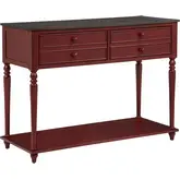 Aster 48" 2 Drawer Buffet with Shelf in Red & Brown Wood