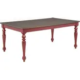 Aster 70" Dining Table in Red & Brown Wood