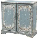 Brenna 2 Door Cabinet in Distressed Antique Blue Wood