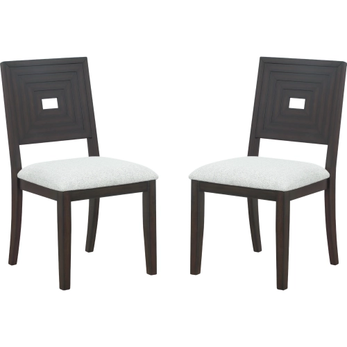 Ingrid Dining Chair in Espresso Brown Wood & Grey Fabric (Set of 2)