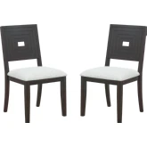 Ingrid Dining Chair in Espresso Brown Wood & Grey Fabric (Set of 2)