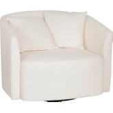 Rory Swivel Accent Chair in Off White Boucle Fabric