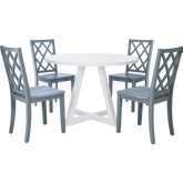 Mayfair 5 Piece Round Dining Set in White & Graphite Wood