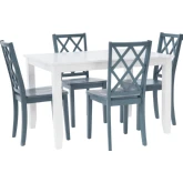 Mayfair 5 Piece Dining Set in White & Graphite Wood