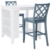 Mayfair 3 Piece Counter Space Saver Dining Set in White & Graphite Wood