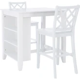 Mayfair 3 Piece Counter Space Saver Dining Set in White Wood